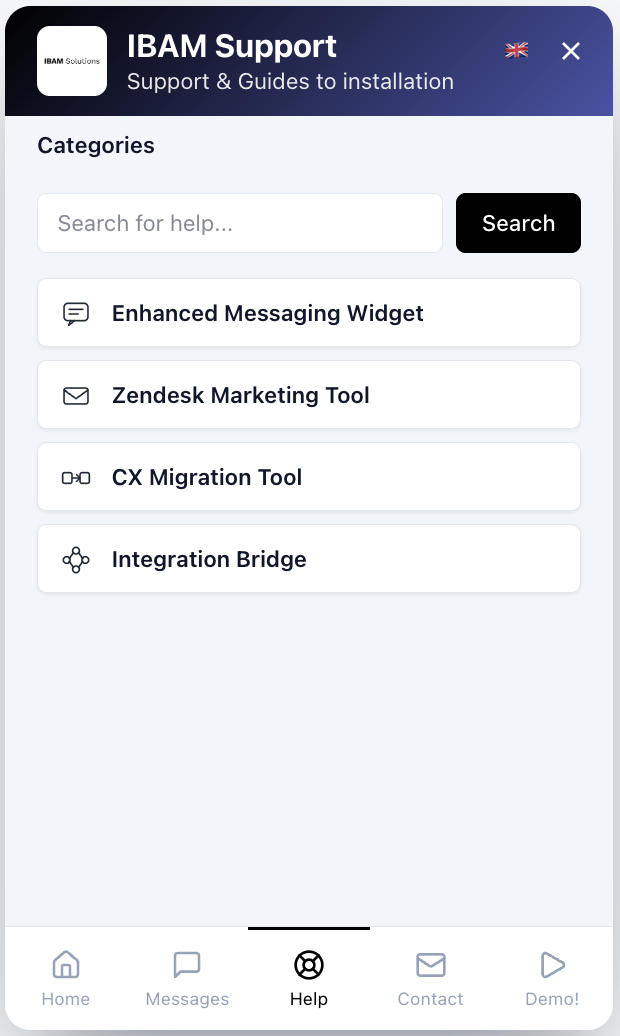 Widget Contact tab